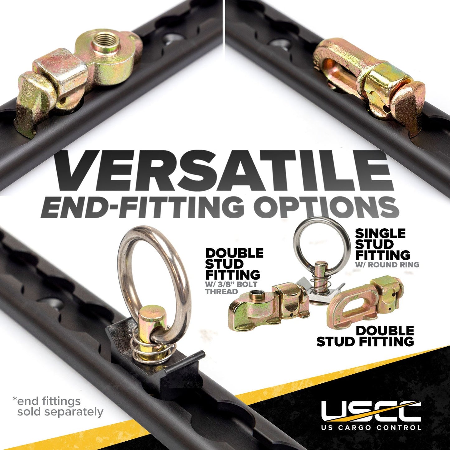 4' L Track Tie Down System Kit | Black Aluminum L-Track