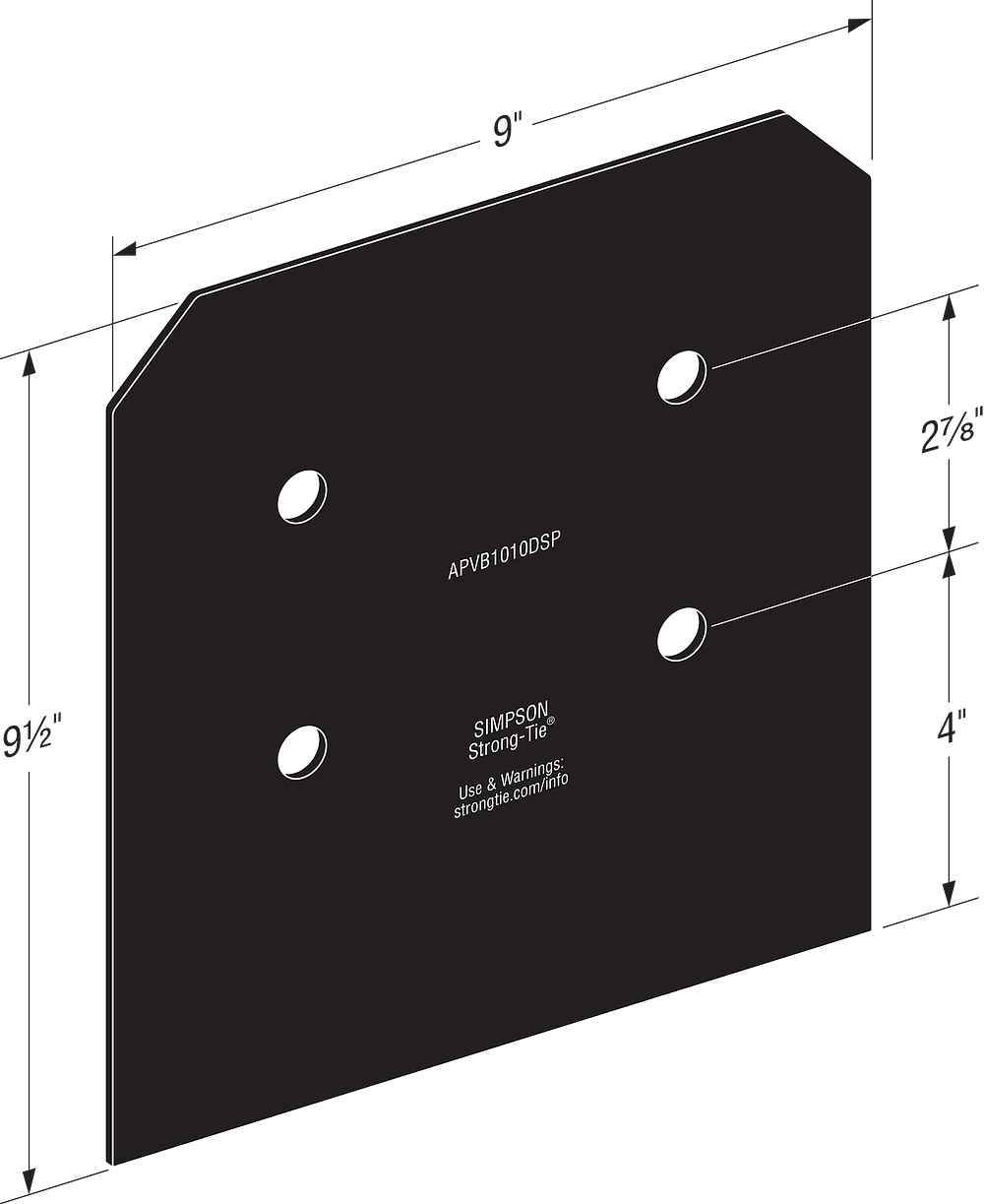 Simpson APVB1010DSP Avant Decorative Post Base Plates - With Required Fasteners