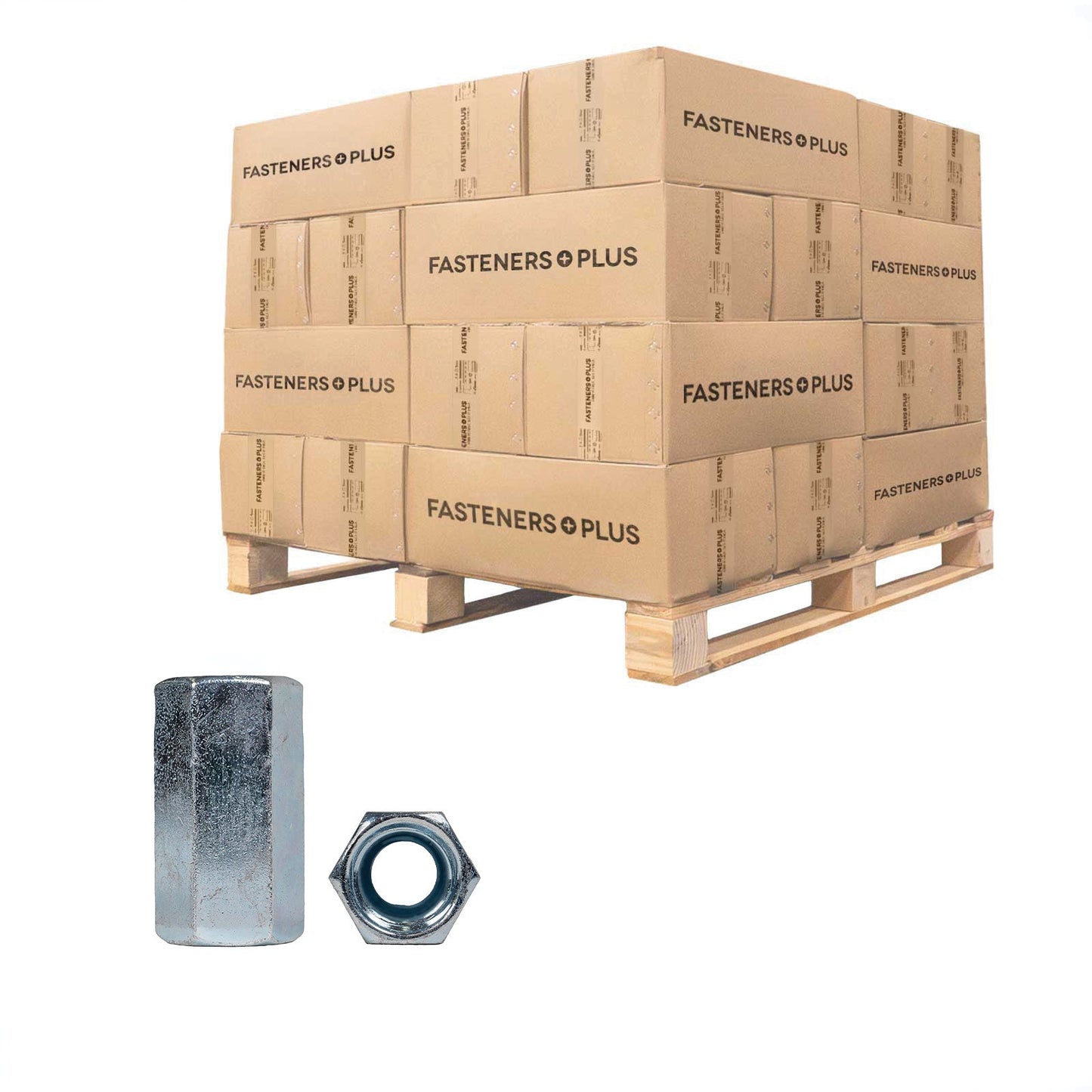 Conquest 1/2" to 3/8" x 1-1/4" Reducing Rod Coupling Nut - Zinc, Qty. 22,500 - Pallet