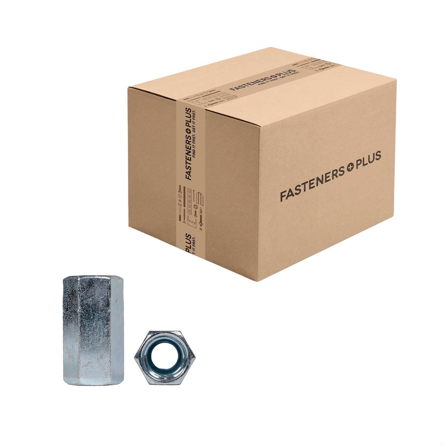 Conquest 1/2" to 3/8" x 1-1/4" Reducing Rod Coupling Nut - Zinc, Qty. 625 - Carton