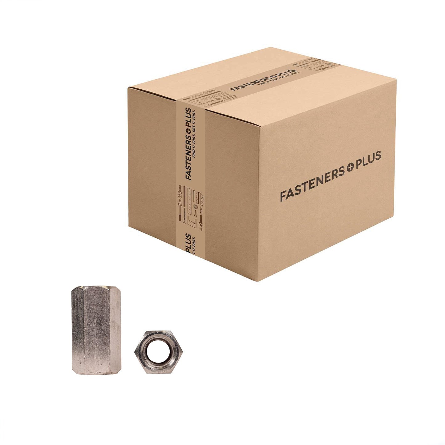 Conquest 3/4" to 5/8" x 2" Reducing Rod Coupling Nut - 18-8 Stainless Steel, Qty. 75 - Carton