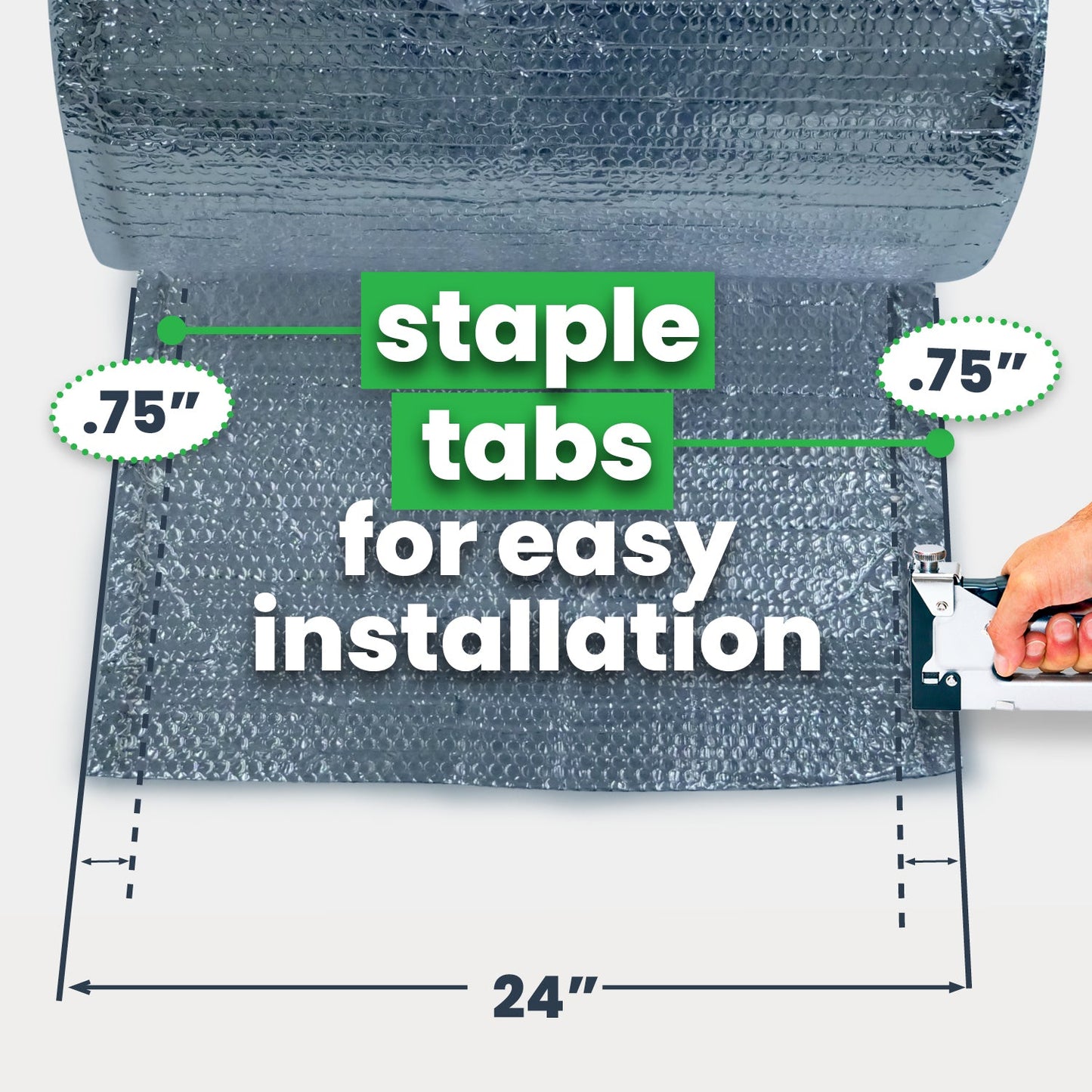 24" x 125' Between Joist Insulation w/ Staple Tabs Foil/Double Bubble/Foil (250 sq. ft.)