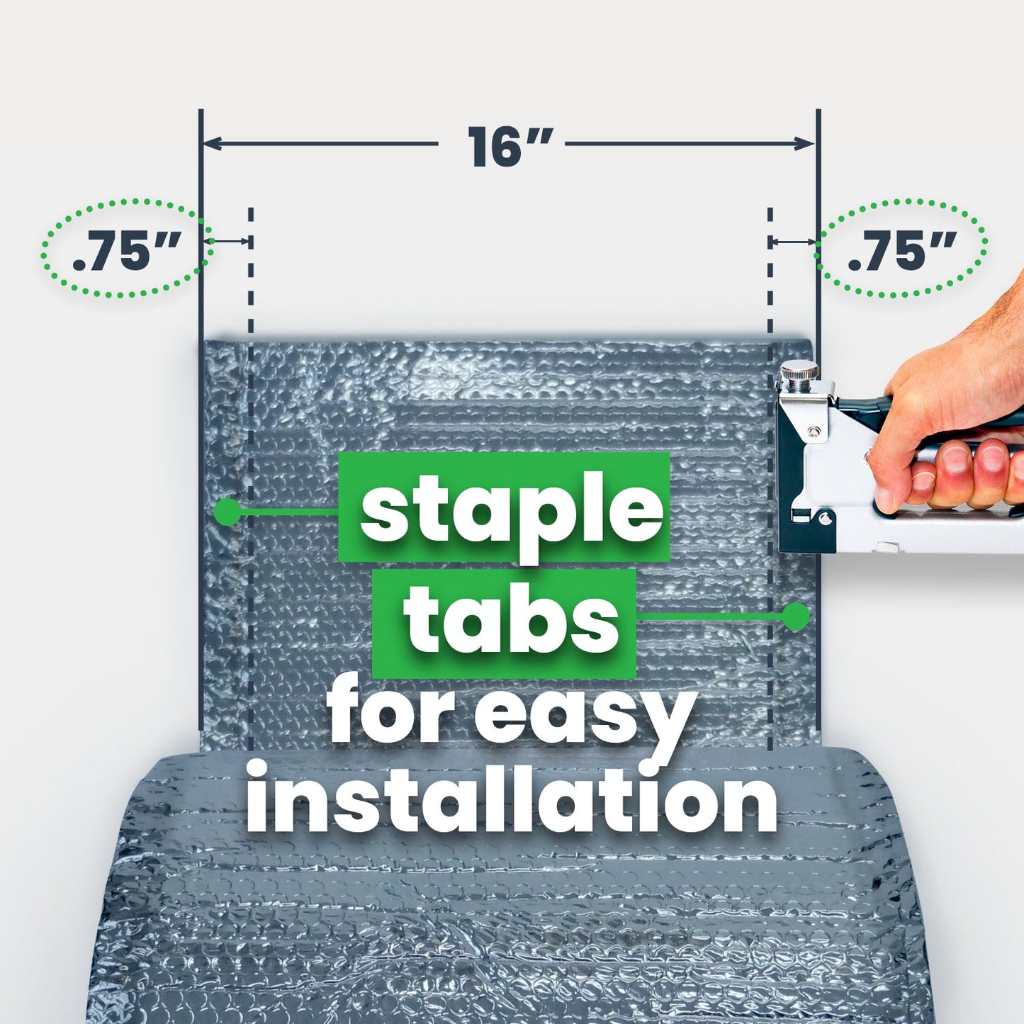 16" x 125' Between Joist Insulation w/ Staple Tabs Foil/Double Bubble/Foil (166.63 sq. ft.)