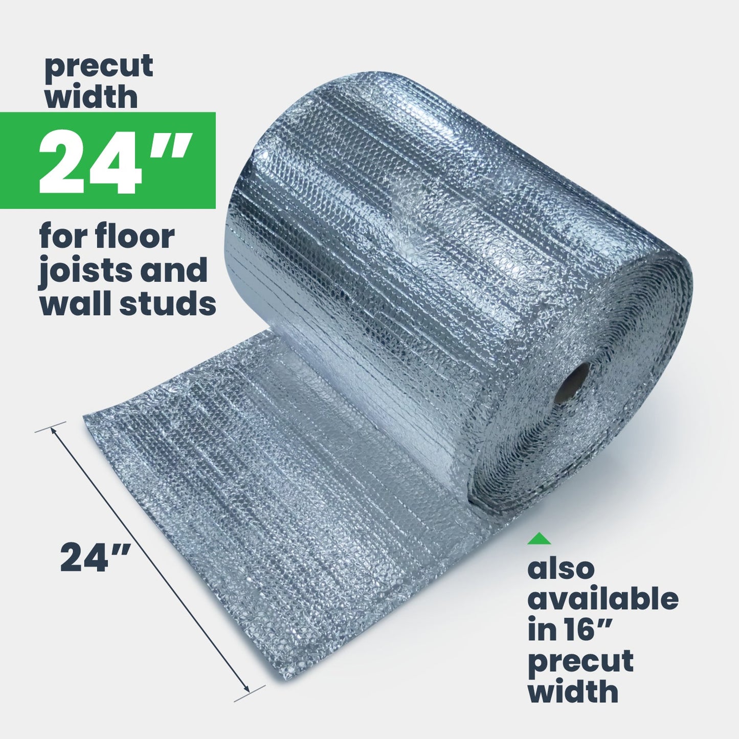 24" x 125' Between Joist Insulation w/ Staple Tabs Foil/Double Bubble/Foil (250 sq. ft.)