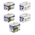 Five boxes of a Simpson DIY Sage Pergola Kit System on a white background