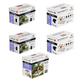 Five boxes of a Simpson DIY Sage Pergola Kit System on a white background
