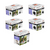 Five boxes of a Simpson DIY Sage Pergola Kit System on a white background