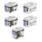 Five boxes of a Simpson DIY Sage Pergola Kit System on a white background