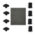 Black metal brackets and a gray mat from the Simpson DIY Sage Pergola Kit on a white background