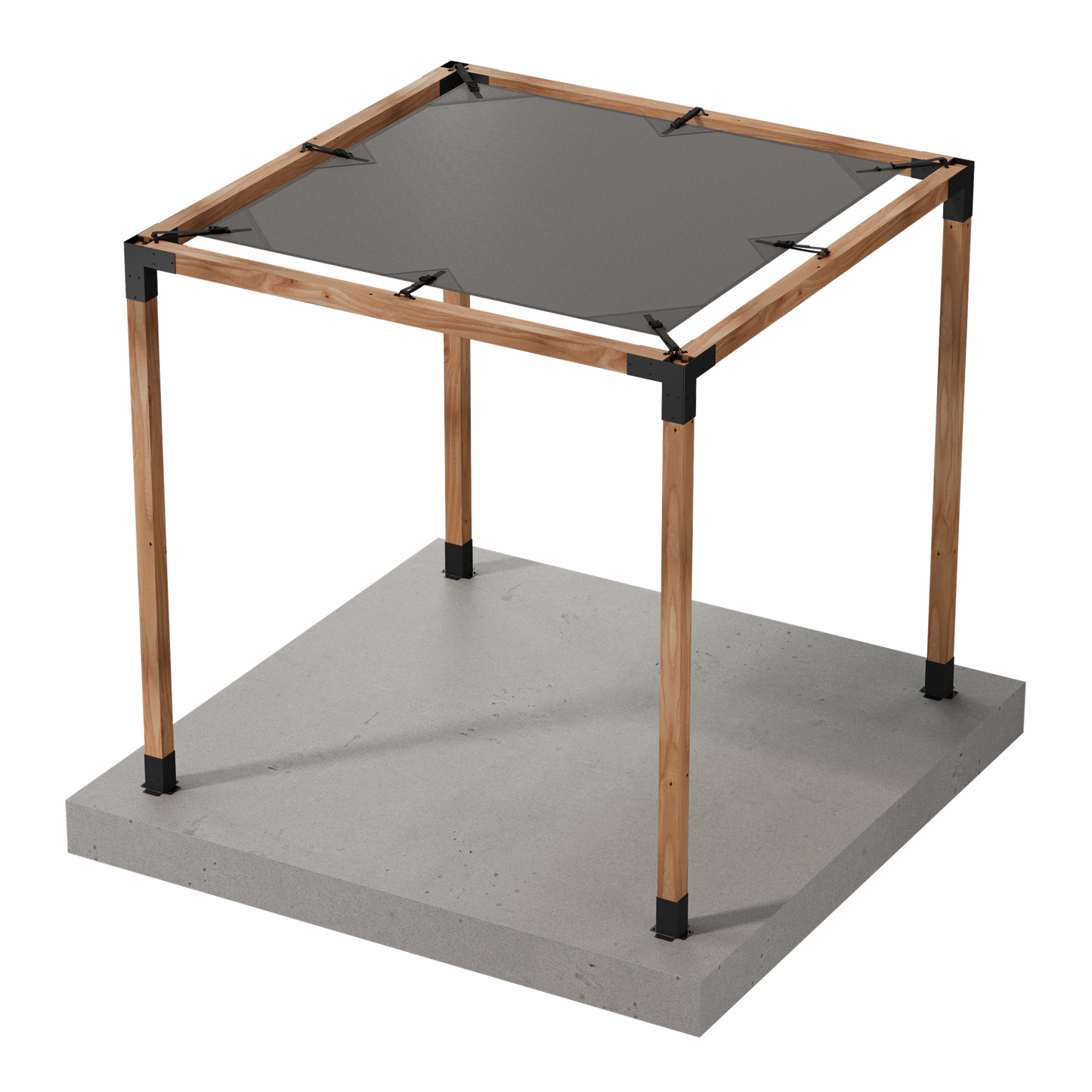 Simpson Strong-Tie B-SAGEG8X8(4X) Sage System DIY 8x8 Pergola Bundle with 8x8 Gray Sunshade