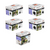 Five boxes of a Simpson DIY Sage Pergola Kit System on a white background
