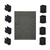 Black metal brackets and a gray mat from the Simpson DIY Sage Pergola Kit on a white background
