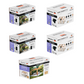 Five boxes of a Simpson DIY Sage Pergola Kit System on a white background