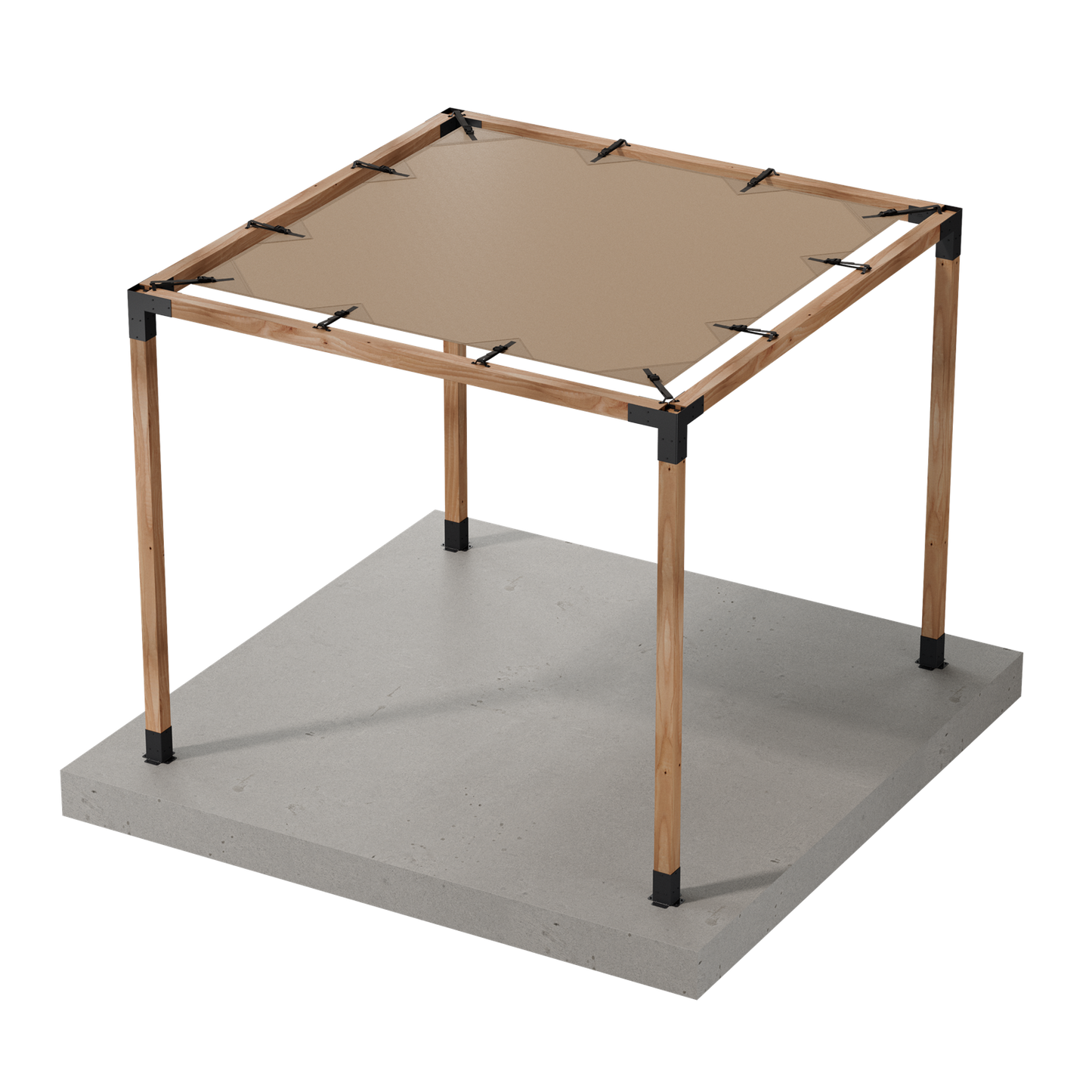 Simpson Strong-Tie B-SAGET10X10(4X) Sage System DIY 10x10 Pergola Bundle with 10x10 Tan Sunshade