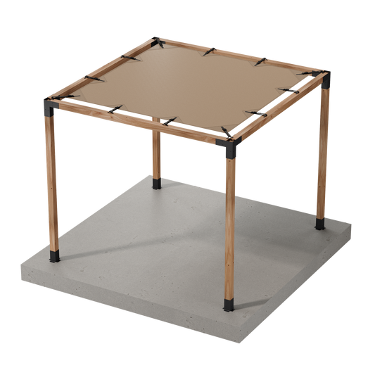 Simpson Strong-Tie B-SAGET10X10(4X) Sage System DIY 10x10 Pergola Bundle with 10x10 Tan Sunshade