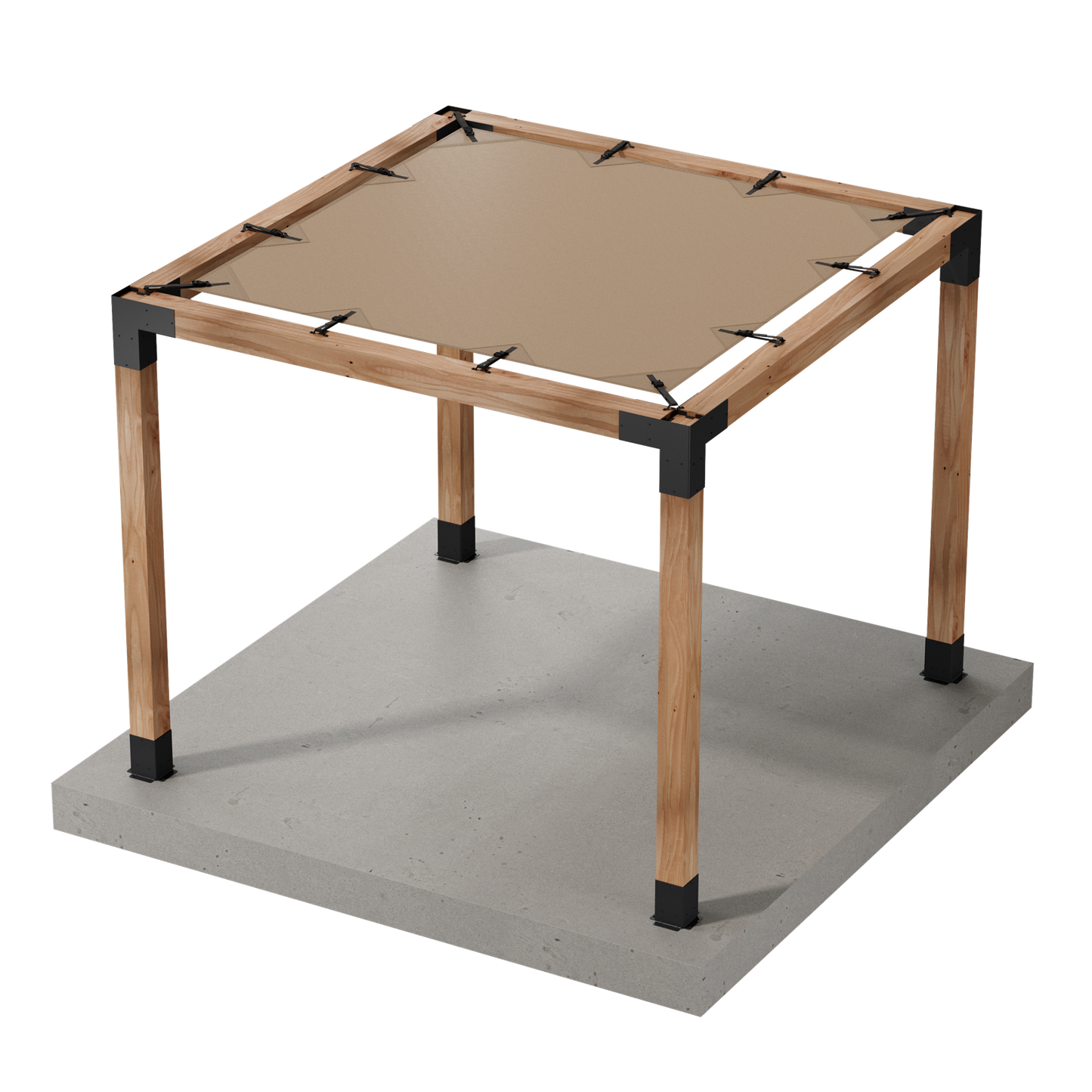 Simpson Strong-Tie B-SAGET10X10(6X) Sage System DIY 10x10 Pergola Bundle with 10x10 Tan Sunshade