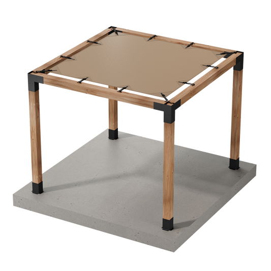 Simpson Strong-Tie B-SAGET10X10(6X) Sage System DIY 10x10 Pergola Bundle with 10x10 Tan Sunshade