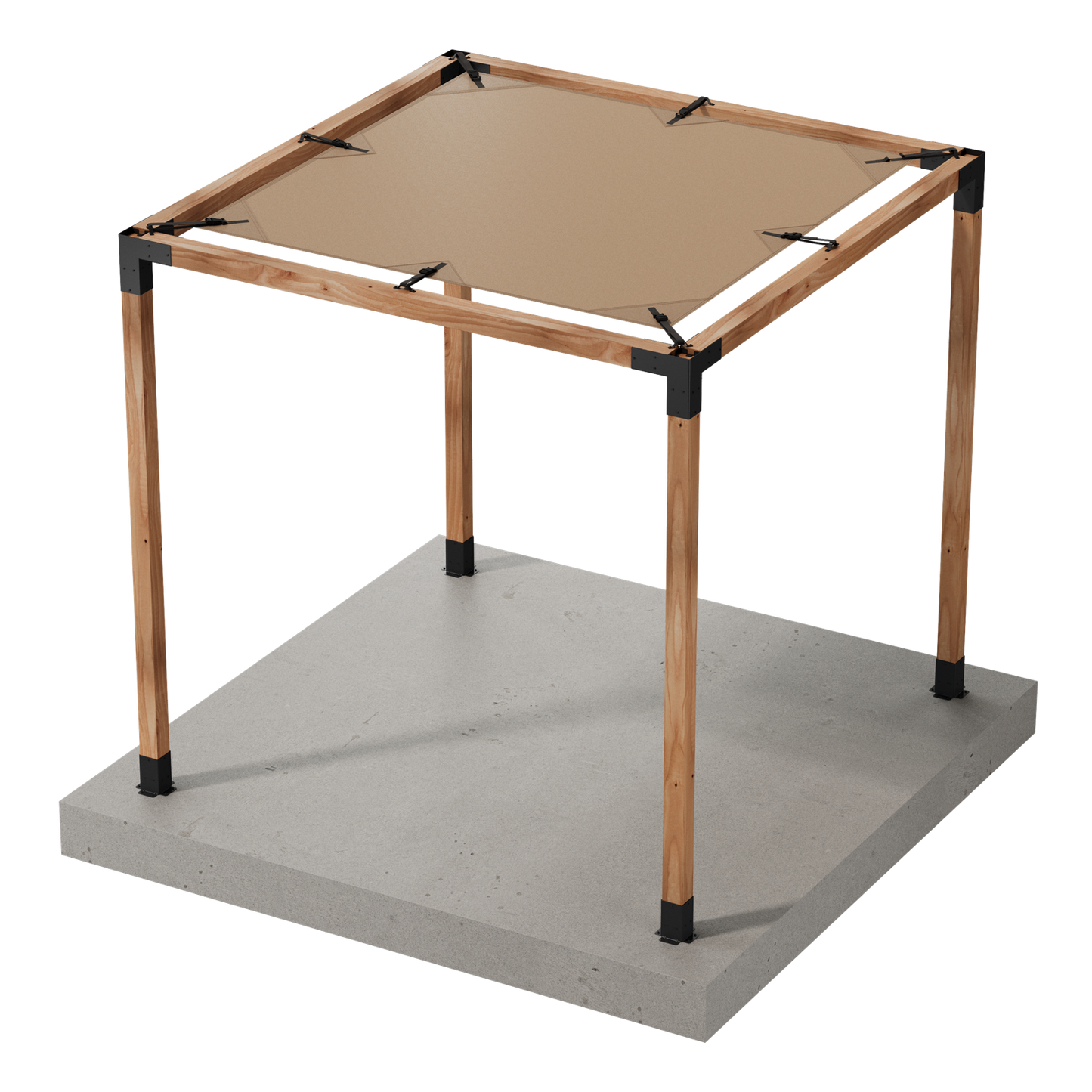 Simpson Strong-Tie B-SAGET8X8(4X) Sage System DIY 8x8 Pergola Bundle with 8x8 Tan Sunshade