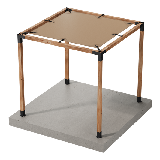 Simpson Strong-Tie B-SAGET8X8(4X) Sage System DIY 8x8 Pergola Bundle with 8x8 Tan Sunshade