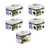 Five boxes of a Simpson DIY Sage Pergola Kit System on a white background