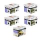 Five boxes of a Simpson DIY Sage Pergola Kit System on a white background