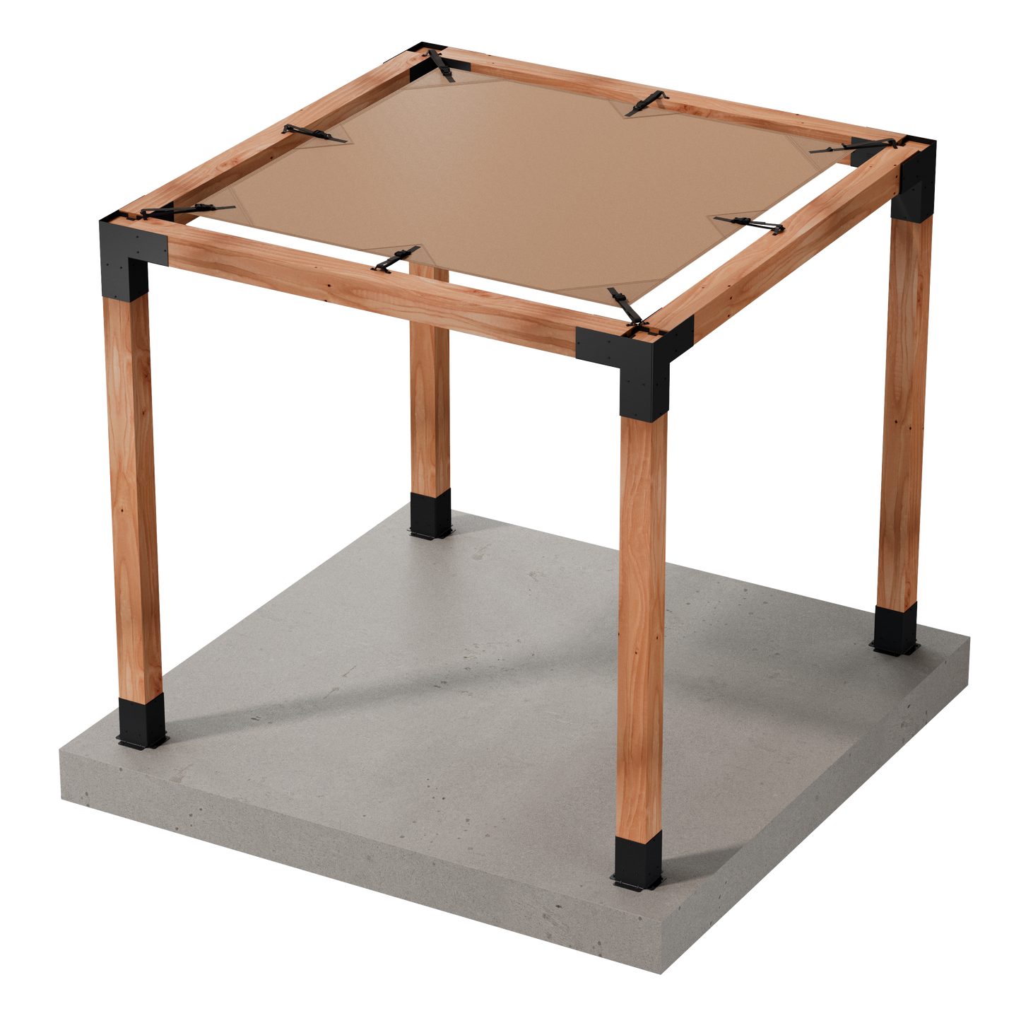 Simpson Strong-Tie B-SAGET8X8(6X) Sage System DIY 8x8 Pergola Bundle with 8x8 Tan Sunshade