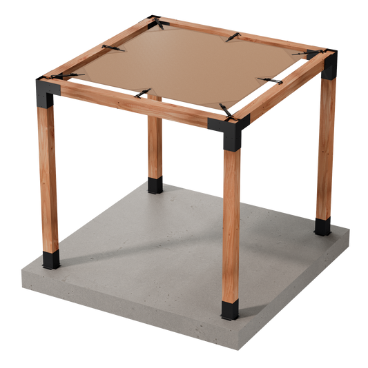 Simpson Strong-Tie B-SAGET8X8(6X) Sage System DIY 8x8 Pergola Bundle with 8x8 Tan Sunshade