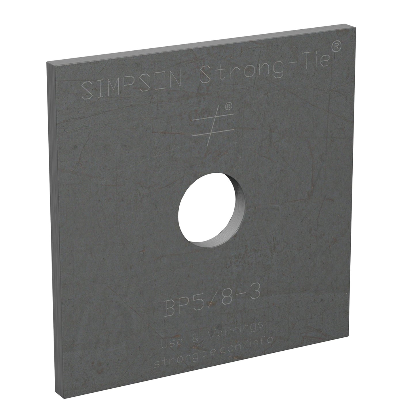 4" x 2" Simpson BP5/8SKT Bearing Plate for 5/8" Bolt - Zinc