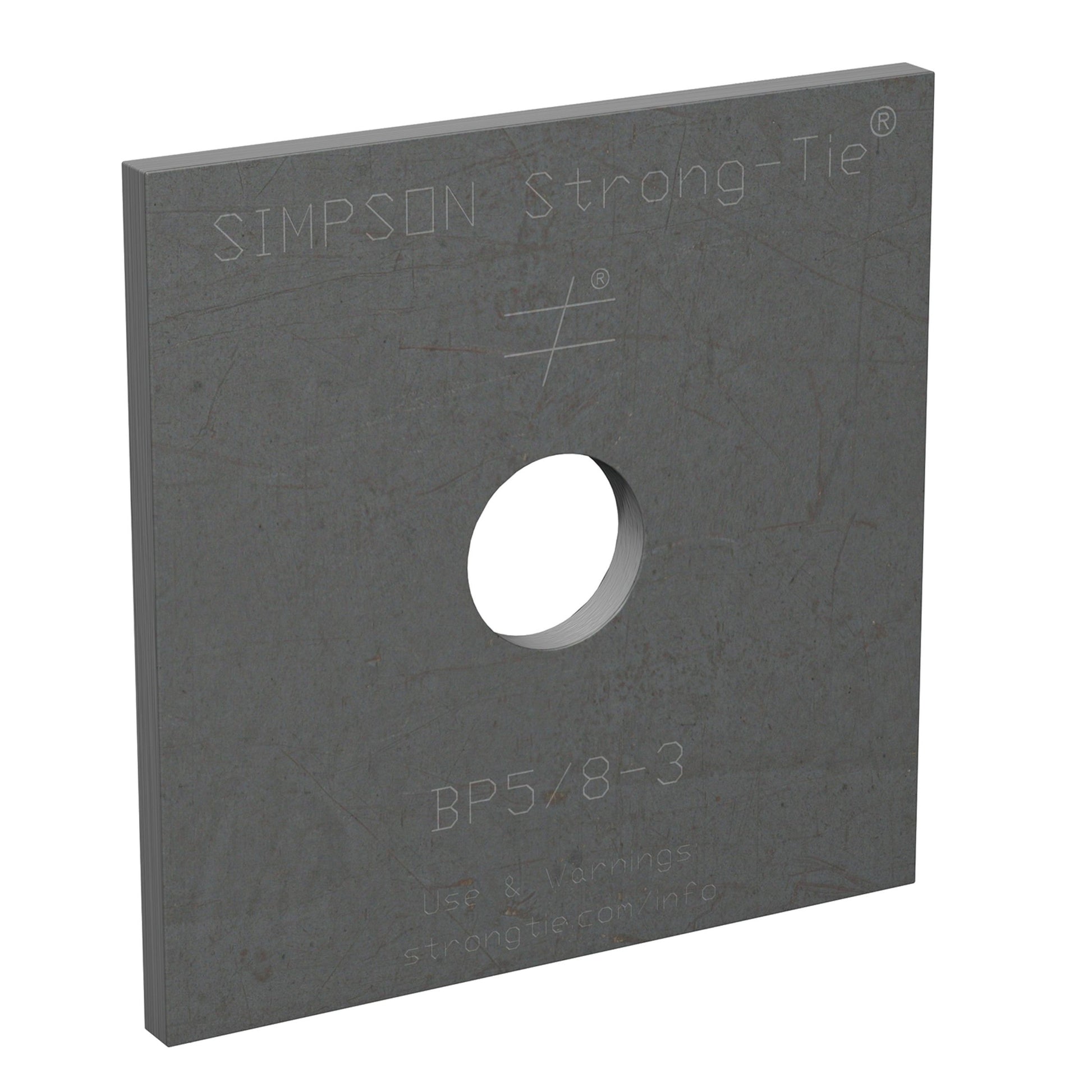 4" x 2" Simpson BP5/8SKT Bearing Plate for 5/8" Bolt - Zinc