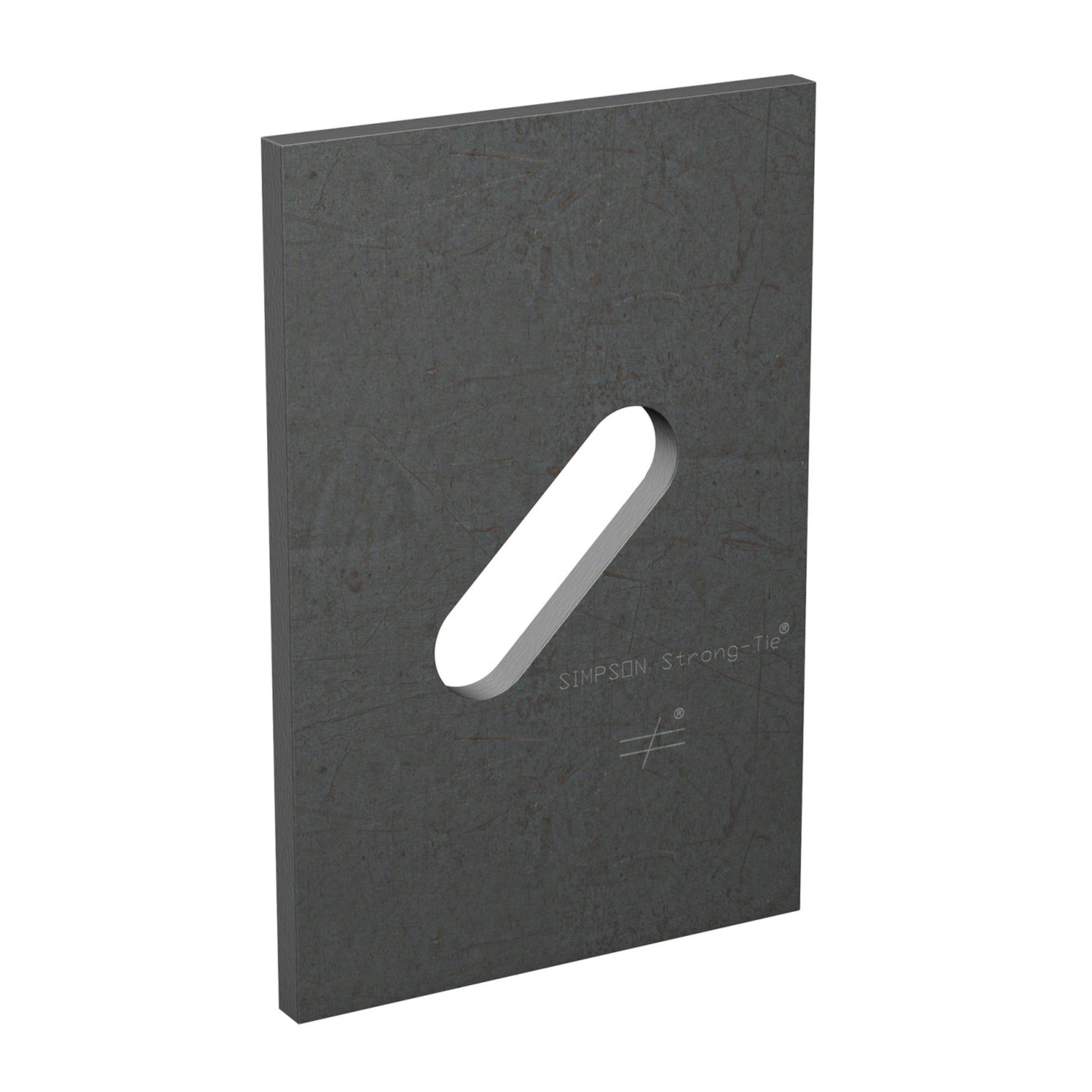 3" x 4-1/2" Simpson BPS 1/2-6 Bearing Plate w/ Slotted Hole for 1/2" Bolt - Plain