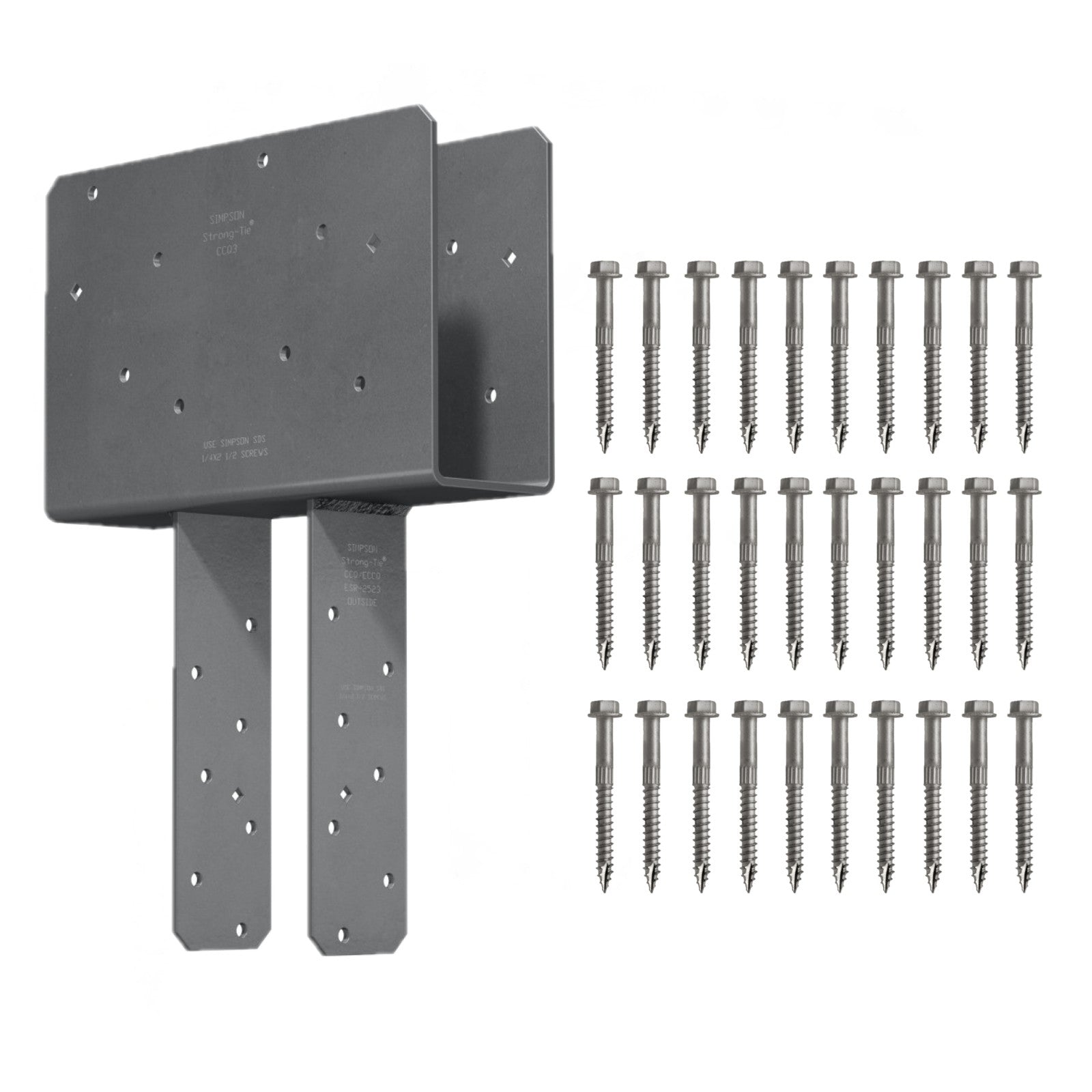 Simpson CCQ Column Cap w/SDS Screws - Gray Paint