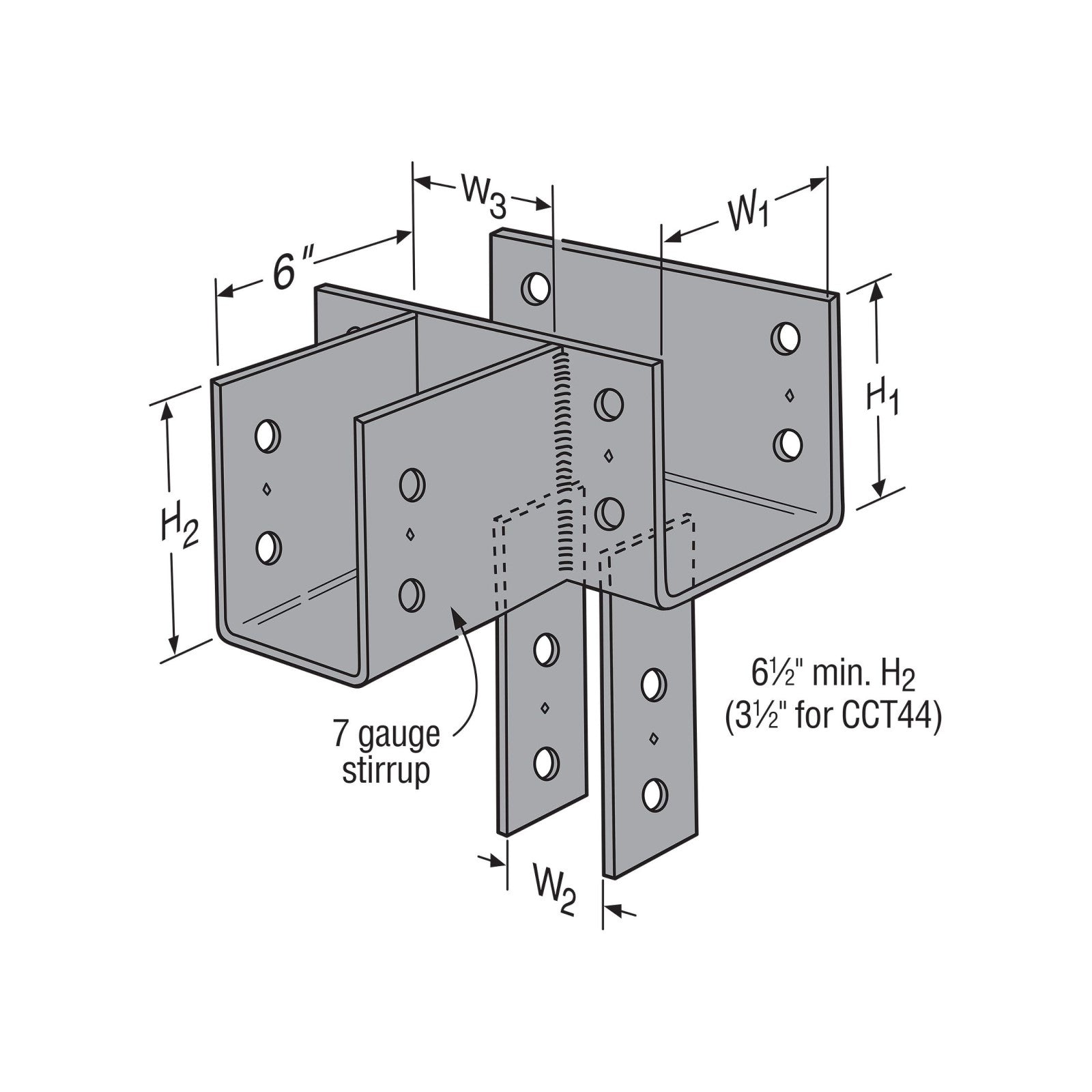 Simpson CCT44X T-Shape Column Cap for 4X Beam, 4X Post, Made to Order ...