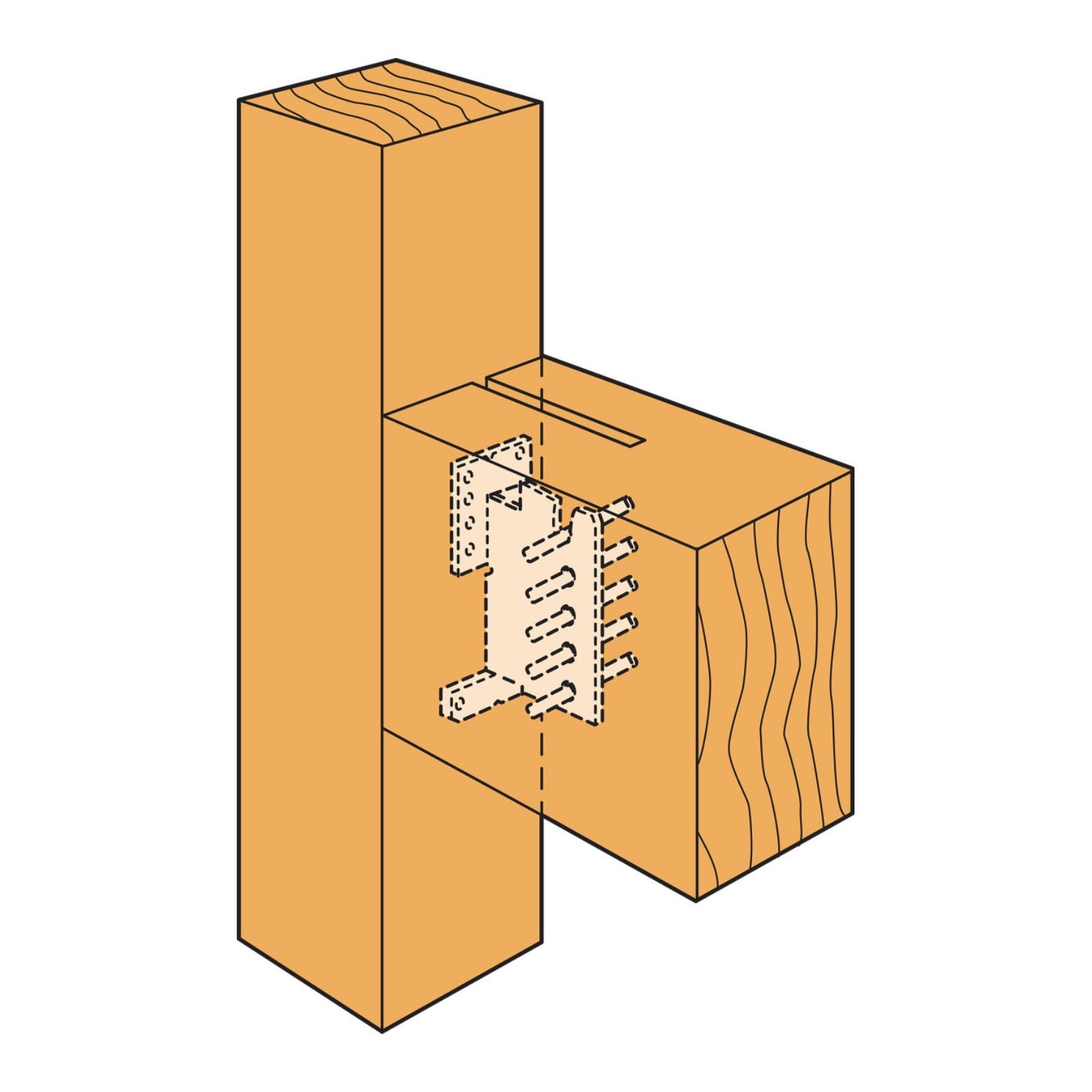 Simpson CJT3ZL Concealed Joist Tie w/ Long Pins - ZMAX Finish