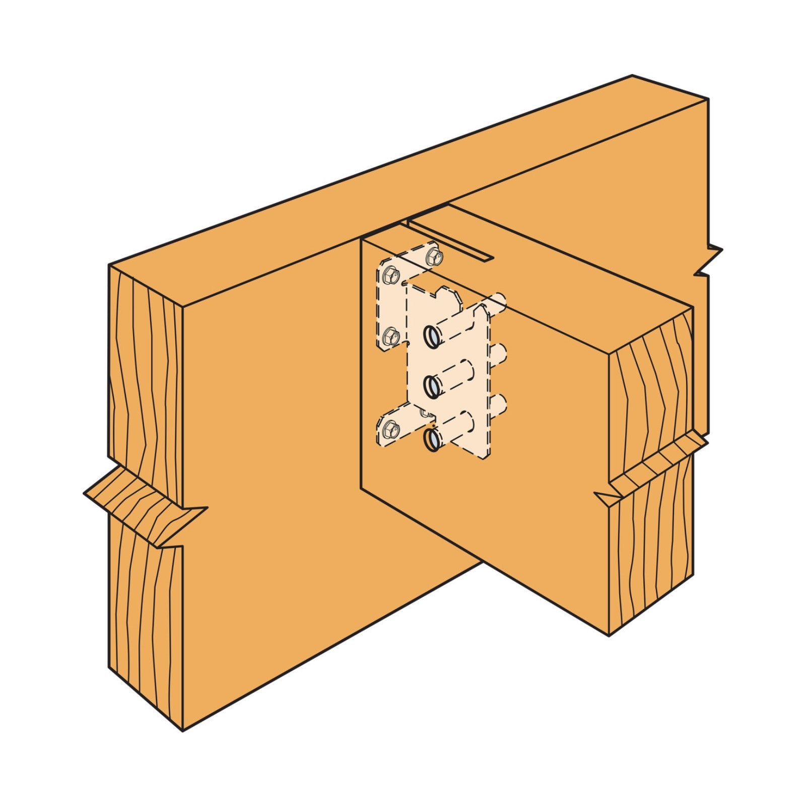 Simpson CJT3ZS Concealed Joist Tie w/ Short Pins