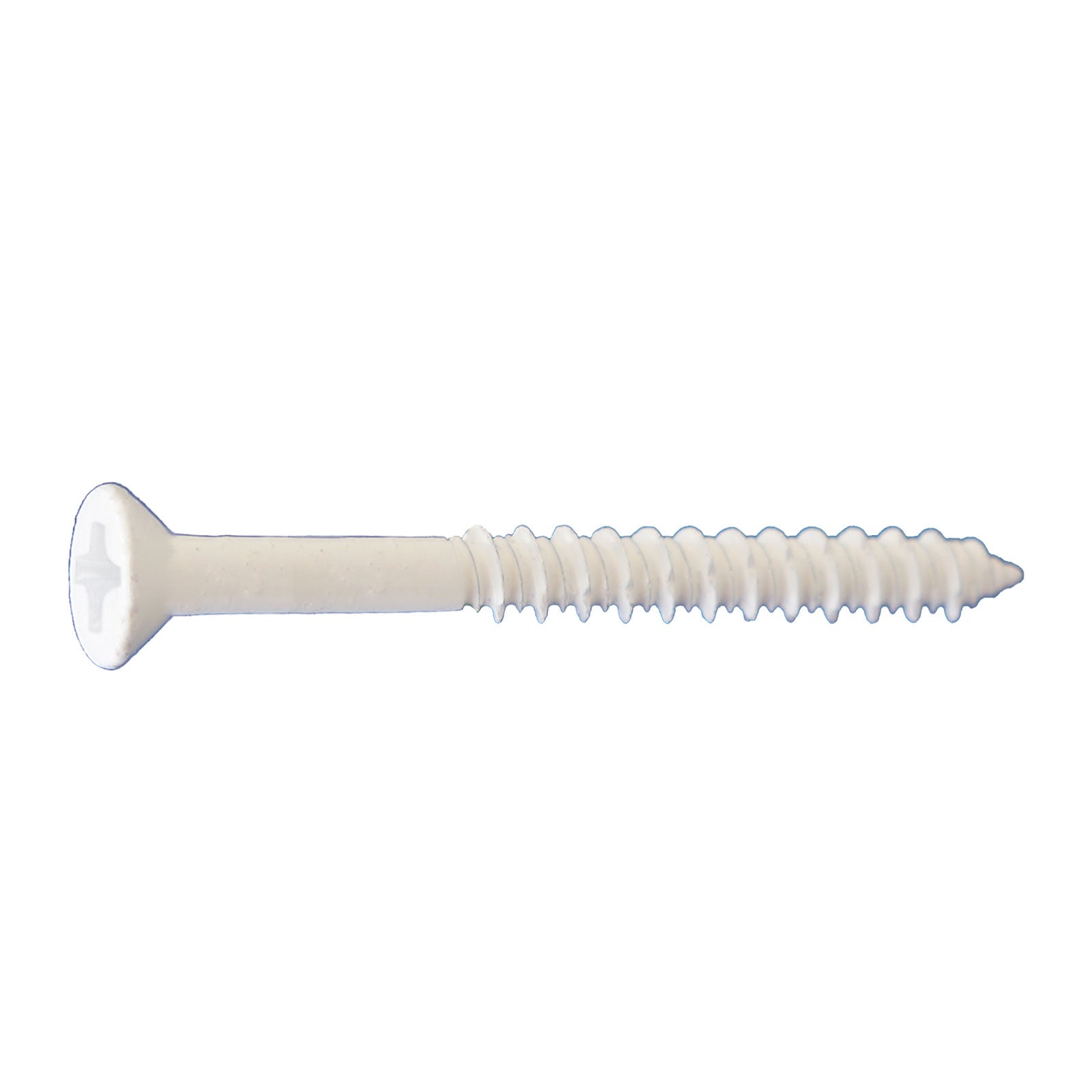 1/4" x 2-3/4" Concrete Screw, Phillips Trim Head - White Dagger-Guard Coating