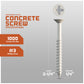 1/4" x 3-1/4" Concrete Screw, Phillips Trim Head - White Dagger-Guard Coating - Single Dimensions