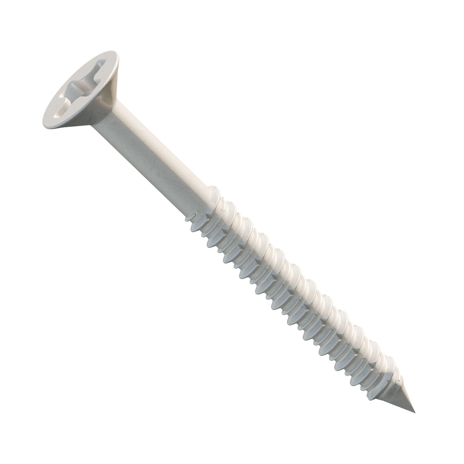 1/4" x 3-1/4" Concrete Screw, Phillips Trim Head - White Dagger-Guard Coating