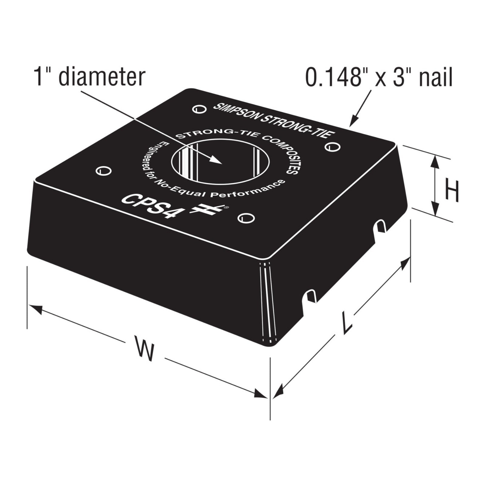 Simpson CPS4-R 4x4 Composite Plastic Standoff