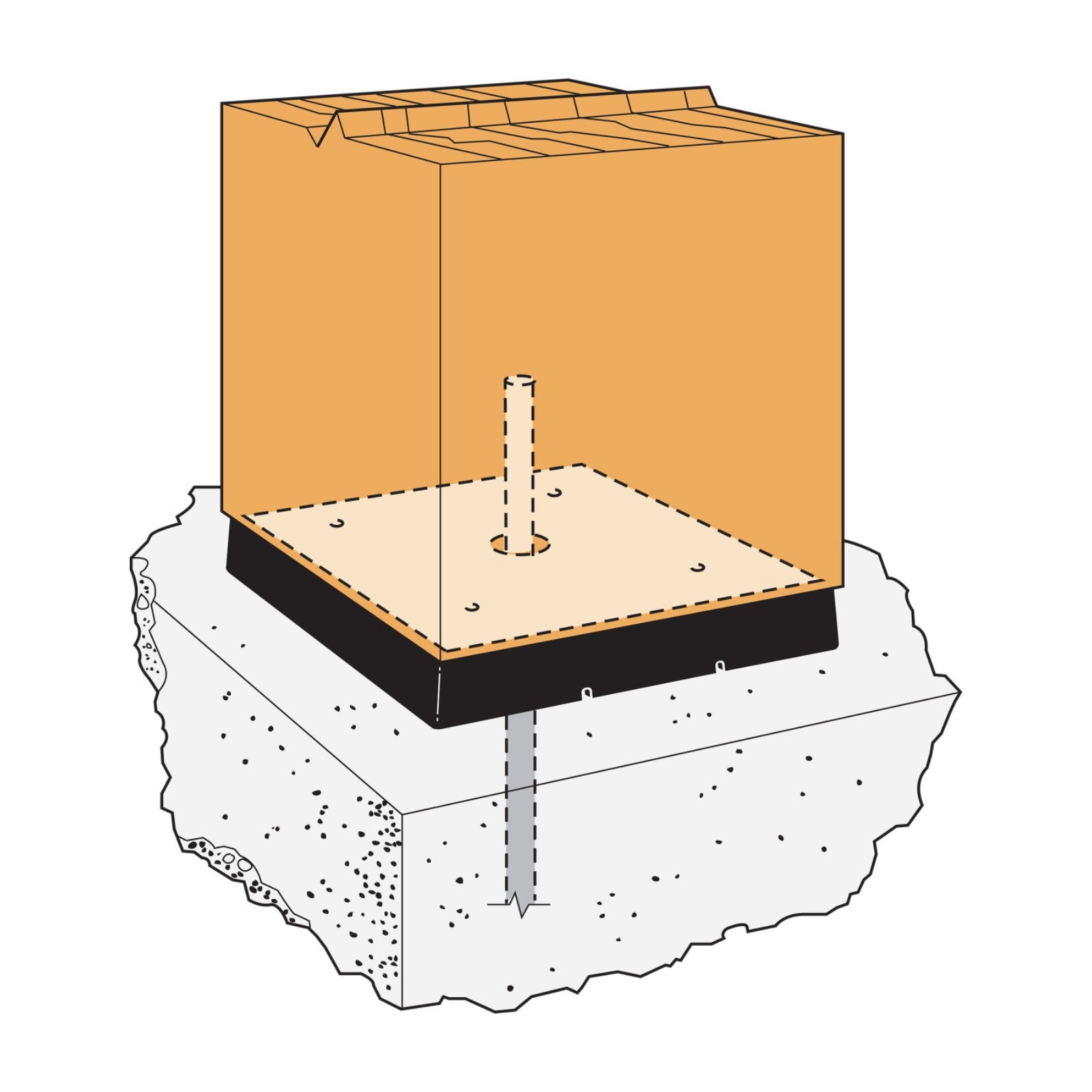 Simpson CPS7 8x8 Composite Plastic Standoff installation