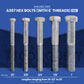 Hex Bolt A307 with 6" Threads Available Sizes