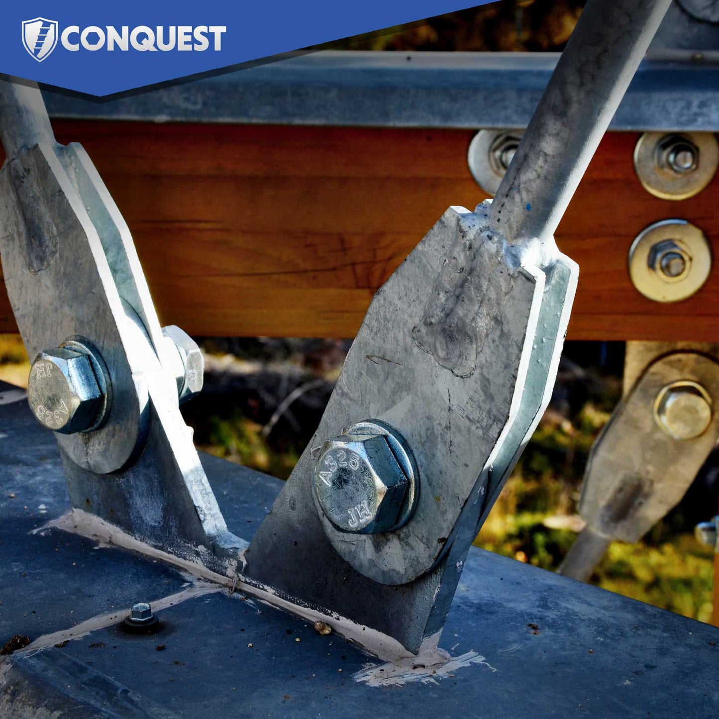 1/2"-13 x 2" Conquest A325 Type 1 Fully Threaded Heavy Hex Structural Bolt, Plain