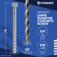 1/2" x 6" Conquest Large Diameter Concrete Screws - Galvanized, Pkg 25