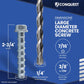 1/4" x 2-3/4" Conquest Large Diameter Concrete Screws - Zinc, Pkg 100