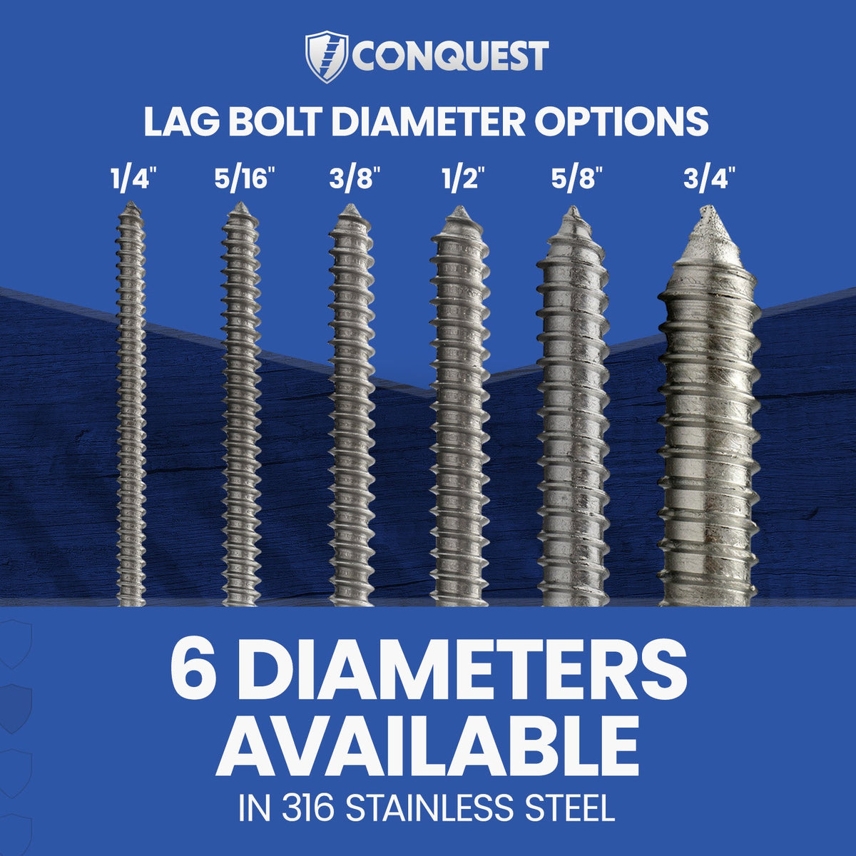 Bolt Dropper 1/4" X 1" Stainless Hex Lag Bolts – 25-Pack, 304 (18-8) Marine Grade, Coarse Thread, Rust Resistant, Indoor/Outdoor Use