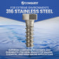 1/2"-6 x 9" Conquest Hex Head Lag Bolt for Wood - 316 Stainless Steel