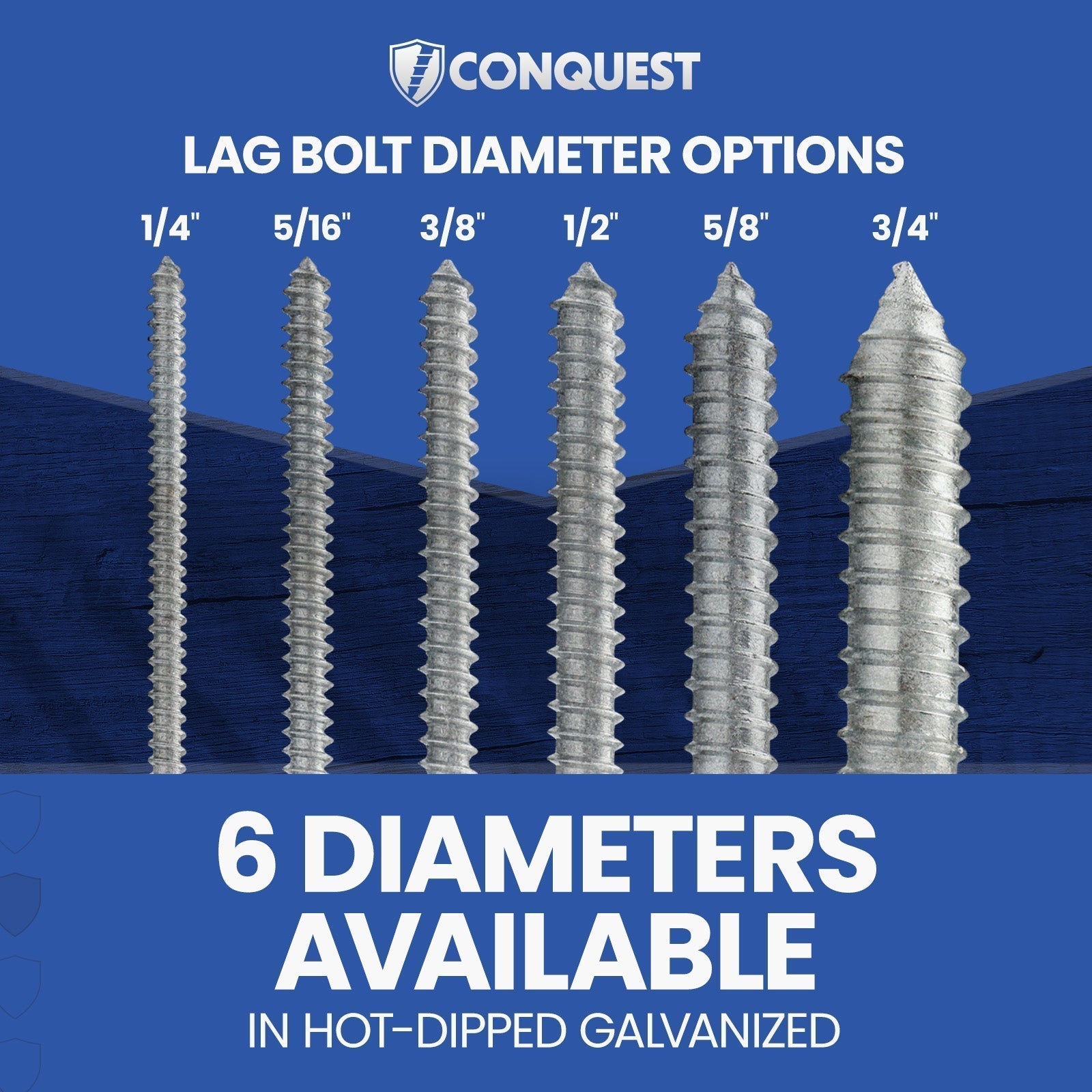 6 Diameters Available in Hot-Dipped Galvanized
