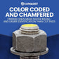 Color Coded and Chamfered - Finished ends mean faster install and easier identification than cut ends