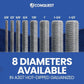 8 Diameters Available in a A307 Hot-Dipped Galvanized