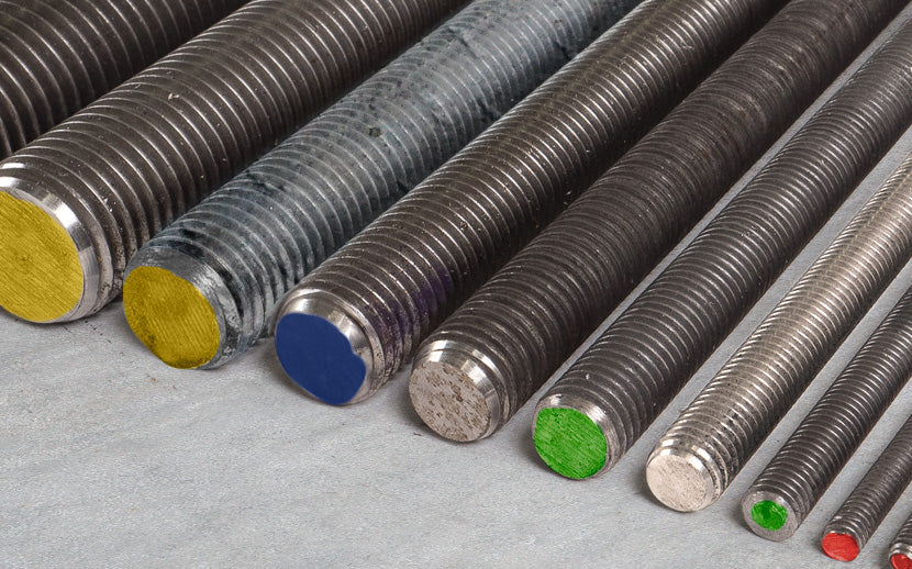 Threaded rod with color coded ends