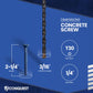 1/4" x 2-1/4" Conquest T-30 Flat Head Concrete Screw - Single Dimensions